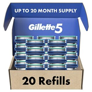 gillette5 men’s razor blade refills, 20 count, 4 count (pack of 5)
