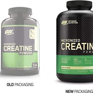 Optimum Nutrition Micronized Creatine Monohydrate Powder, Unflavored, Keto Friendly, 120 Servings (Packaging May Vary)