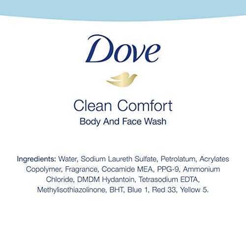 Dove MEN+CARE Body and Face Wash for Healthier and Stronger Skin Clean Comfort Effectively Washes Away Bacteria While Nourishing Your Skin 18 oz 4 Count (Packaging may vary)