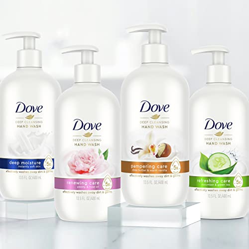 Dove Refreshing Care Cucumber and Green Tea Hand Wash For Clean and Softer Hands Cleanser That Washes Away Dirt 13.5 oz 4 Count