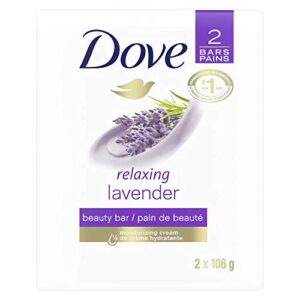 dove purely pampering beauty bar for softer skin relaxing lavender more moisturizing than bar soap 3.75 oz 2 bars
