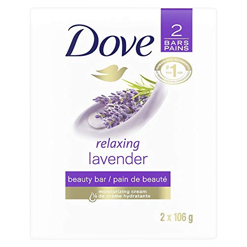 Dove Purely Pampering Beauty Bar for Softer Skin Relaxing Lavender More Moisturizing Than Bar Soap 3.75 oz 2 Bars