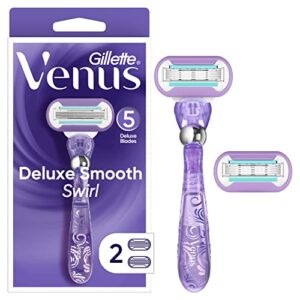 gillette venus extra smooth swirl women’s razor – 1 handle + 2 refills (packaging may vary)
