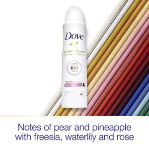 Dove Advanced Care Invisible Dry Spray Antiperspirant Deodorant No White Marks on 100 Colors Clear Finish 48-Hour Sweat and Odor Protecting Deodorant for Women 3.8 oz