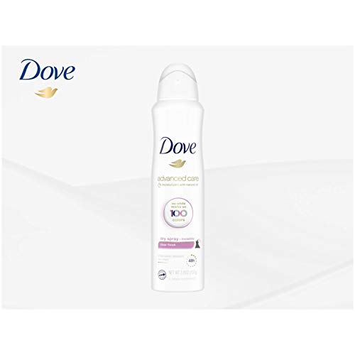 Dove Advanced Care Invisible Dry Spray Antiperspirant Deodorant No White Marks on 100 Colors Clear Finish 48-Hour Sweat and Odor Protecting Deodorant for Women 3.8 oz