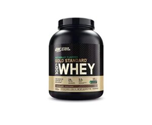 optimum nutrition gold standard 100% whey protein powder, naturally flavored chocolate, 4.8 pound (packaging may vary)