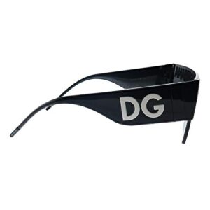 Dolce & Gabbana DG 2233 01/87 Black Metal Square Sunglasses Grey Gradient Lens