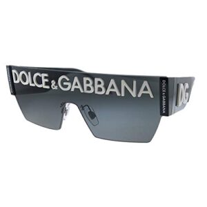 dolce & gabbana dg 2233 01/87 black metal square sunglasses grey gradient lens