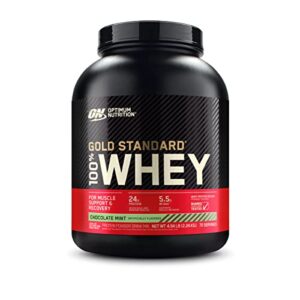 optimum nutrition gold standard 100% whey protein powder, chocolate mint, 5 pound (package may vary)