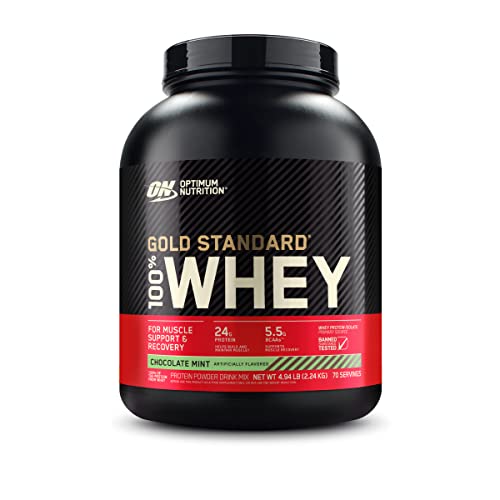 Optimum Nutrition Gold Standard 100% Whey Protein Powder, Chocolate Mint, 5 Pound (Package May Vary)