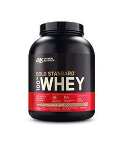 optimum nutrition gold standard 100% whey protein powder, mocha cappuccino, 2 pound (packaging may vary)