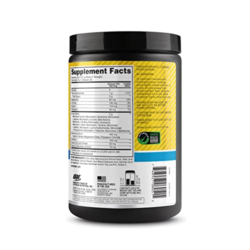 Optimum Nutrition Amino Energy Plus Electrolytes Energy Drink Powder, Caffeine for Pre-Workout Energy, Amino Acids / BCAAs for Post-Workout Recovery, Pineapple Twist, 30 Servings (Packaging May Vary)