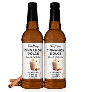 jordan’s skinny syrups, cinnamon dolce coffee syrup, sugar free, 25.4 ounces (pack of 2), zero calorie drink flavoring & mixes