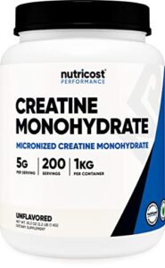nutricost creatine monohydrate micronized powder (1 kg) – pure creatine monohydrate