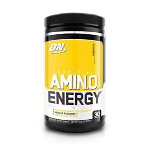 optimum nutrition amino energy – pre workout with green tea, bcaa, amino acids, keto friendly, green coffee extract, energy powder – pineapple, 30 servings