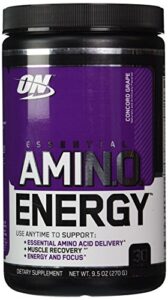 optimum nutrition essential amino energy concord grape – 30 servings, 9.5 oz