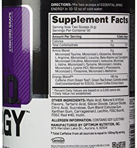 Optimum Nutrition Essential Amino Energy Concord Grape - 30 Servings, 9.5 oz