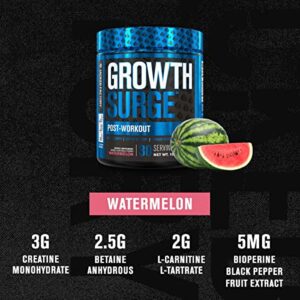 Jacked Factory Growth Surge Creatine Post Workout - Muscle Builder with Creatine Monohydrate, Betaine, L-Carnitine L-Tartrate - Daily Muscle Building & Recovery Supplement - 30 Servings, Watermelon