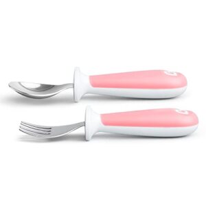 Munchkin® Raise™ Toddler Fork and Spoon Utensil Set, 2 Pack, Pink