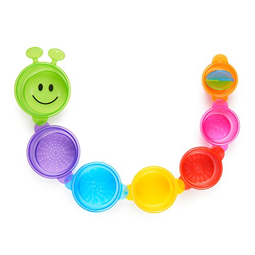 Munchkin® Caterpillar Spillers™ Stacking and Straining Cups Baby and Toddler Bath Toy