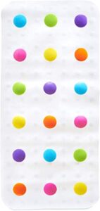 munchkin® dots™ bath mat for kids, multicolored, 30.5×14.25 inch