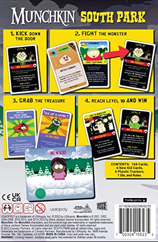 USAOPOLY Munchkin South Park | Card Game Featuring South Park Characters | Based on The Steve Jackson Munchkin Games | Officially-Licensed Comedy Central & South Park Board Game & Merchandise.