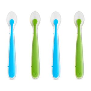 munchkin® gentle™ silicone spoons, 4 pack, blue/green