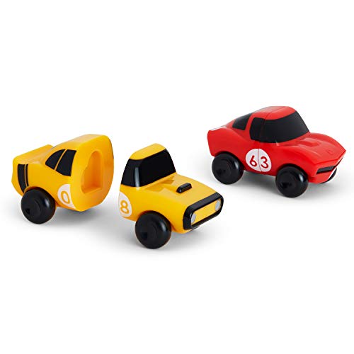 Munchkin® Magnet Motors™ Mix and Match Cars Toddler Bath Toy, 2 Pack, Red/Yellow