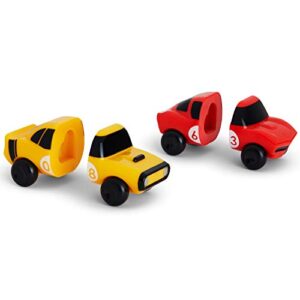 Munchkin® Magnet Motors™ Mix and Match Cars Toddler Bath Toy, 2 Pack, Red/Yellow