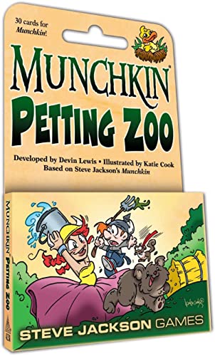 Steve Jackson Games Munchkin Petting Zoo Card Game (Mini-Expansion) | 30 Cards | Adults, Kids, & Family Game | Fantasy Adventure Roleplaying Game | Ages 10+ | 3- 6 Players | Avg Play Time 120 Min