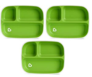 munchkin splash toddler plates (divided, green)