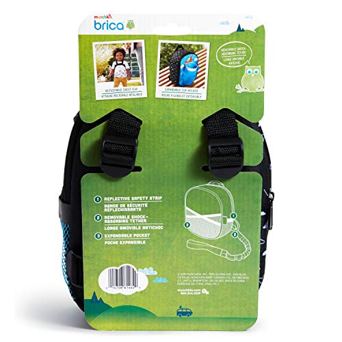 Brica by-My-Side Toddler Safety Harness Backpack with Leash, Owl, Blue