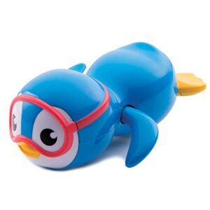 munchkin® wind up swimming penguin baby and toddler bath toy, blue