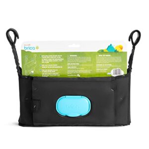 Munchkin® Brica® Stroller Organizer Bag - Universal Fit with Cup Holders, Wipes Case and Adjustable Non-Slip Velcro Straps, Black