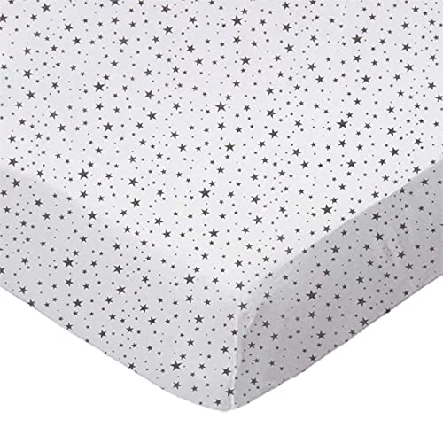 SheetWorld Fitted Pack N Play Playard Sheet Compatible with Maxi COSI Swift Play Yard 31 x 39 inches, 100% Cotton Jersey, Hypoallergenic, Butter Soft, Gray Stars, Made in USA