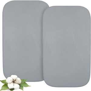 bassinet sheets compatible with maxi-cosi iora bedside bassinet,100% organic cotton, 2 pack, ultra soft bassinet sheet for baby, grey