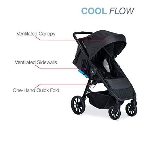 Britax B-Clever Compact Stroller, Cool Flow Teal - One Hand Fold, Ventilated Seating Area, All Wheel Suspension