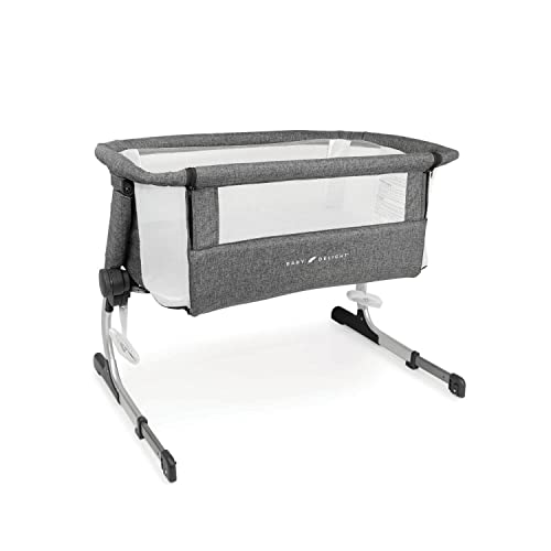 Baby Delight Beside Me Dreamer Bassinet | Bedside Sleeper | 6-Position Height Adjustment | Charcoal Tweed