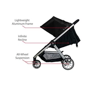 Britax B-Lively Lightweight Stroller, Raven - One Hand Fold, Large UV50+ Canopy, All Wheel Suspension