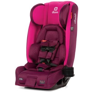 diono radian 3rxt, 4-in-1 convertible car seat, rear and forward facing, steel core, 10 years 1 car seat, ultimate safety and protection, slim fit 3 across, purple plum