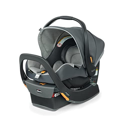 Chicco KeyFit 35 ClearTex Infant Car Seat and Base, Rear-Facing Seat for Infants 4-35 lbs., Includes Infant Head and Body Support, Compatible with Chicco Strollers, Baby Travel Gear | Cove/Grey