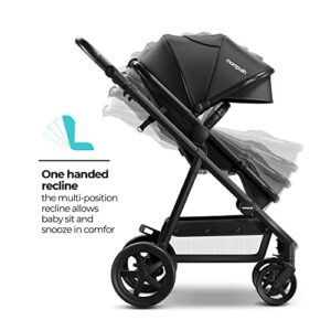 Mompush Meteor 2 Baby Stroller 2-in-1 with Bassinet Mode - Compatible with Major Infant Car Seat, Adapter Included - Stable Bassinet Stroller Combo, Full-Size Baby Strollers for Family Outings