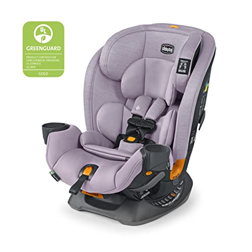 Chicco OneFit ClearTex All-in-One Car Seat, Rear-Facing Seat for Infants 5-40 lbs, Forward-Facing Car Seat 25-65 lbs, Booster 40-100 lbs, Convertible Car Seat | Lilac/Purple