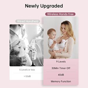 Breast Pump Electric,TSRETE Wearable Breast Pump,Hands Free Breast Pump,Portable Breast Pump with 2 Modes,9 Levels,LCD Display,Memory Function Rechargeable Single Milk Extractor - 24mm Flange