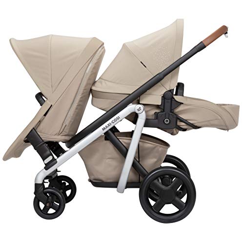 Maxi-Cosi Lila Modular Stroller Duo Seat Kit with Car Seat & Stroller Adapters, Nomad Sand, One Size