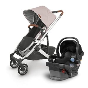 uppababy cruz v2 stroller – alice (dusty pink/silver/saddle leather) + mesa infant car seat – jake (black)
