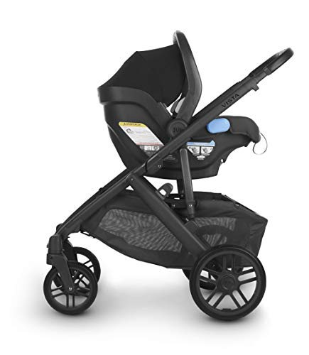 UPPAbaby Vista V2 Stroller - Jake (Black/Carbon/Black Leather) + Mesa Infant Car Seat - Jake (Black)