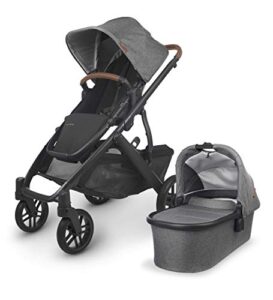vista v2 stroller – greyson (charcoal melange/carbon/saddle leather)
