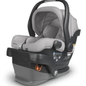 Vista V2 Stroller -Stella (Grey Brushed mélange/Silver/Chestnut Leather) + MESA V2 Infant Car Seat - Stella (Grey)