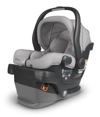 Vista V2 Stroller -Stella (Grey Brushed mélange/Silver/Chestnut Leather) + MESA V2 Infant Car Seat - Stella (Grey)